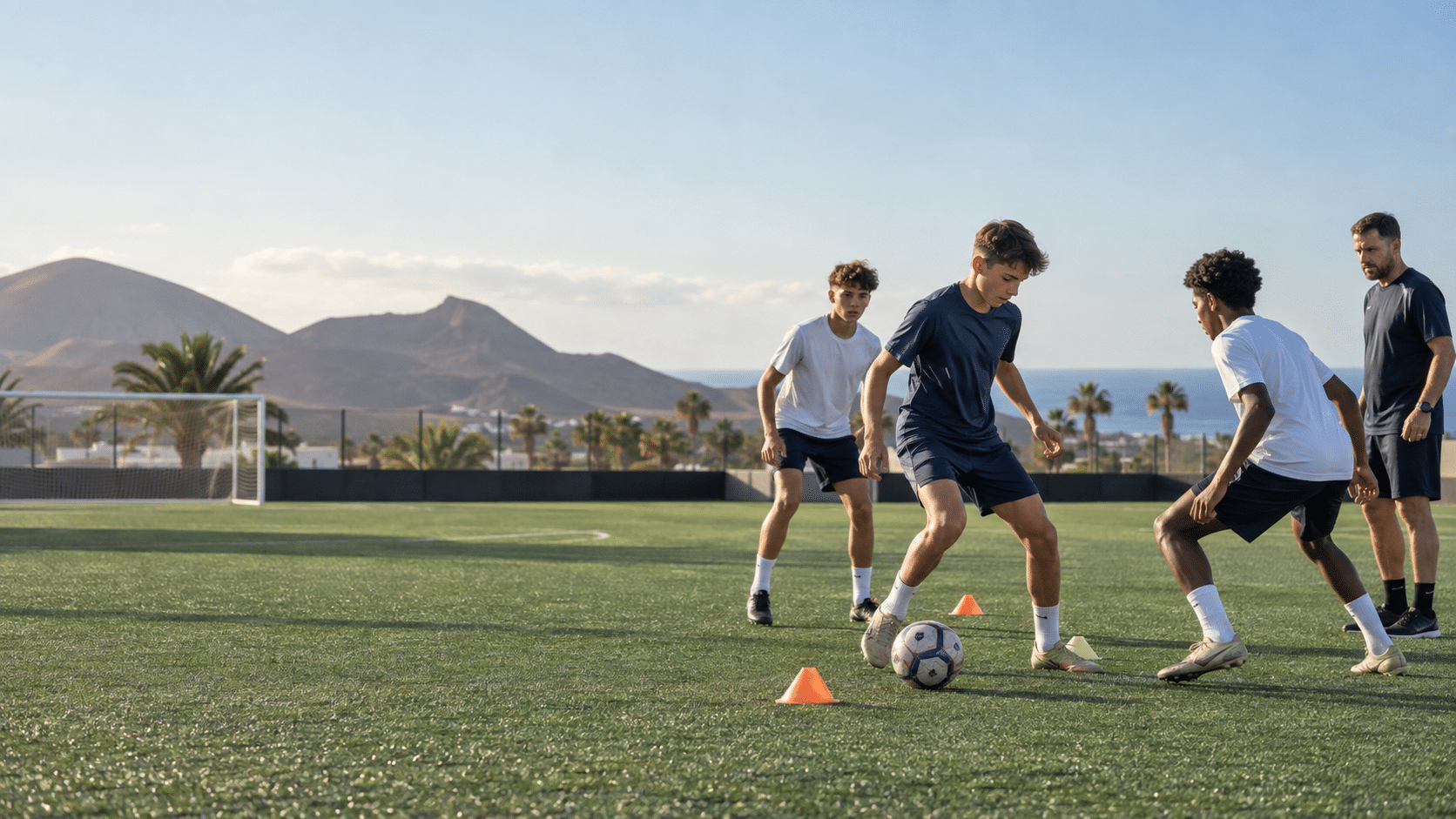 Sesión de tecnificación de fútbol en Canarias